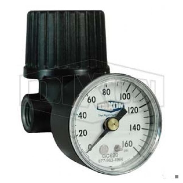 Dixon Norgren by Series 1 R46 General Purpose Miniature Non-Repairable Regulator with GC620 Gauge, 13 SCFM R46-200RG - main